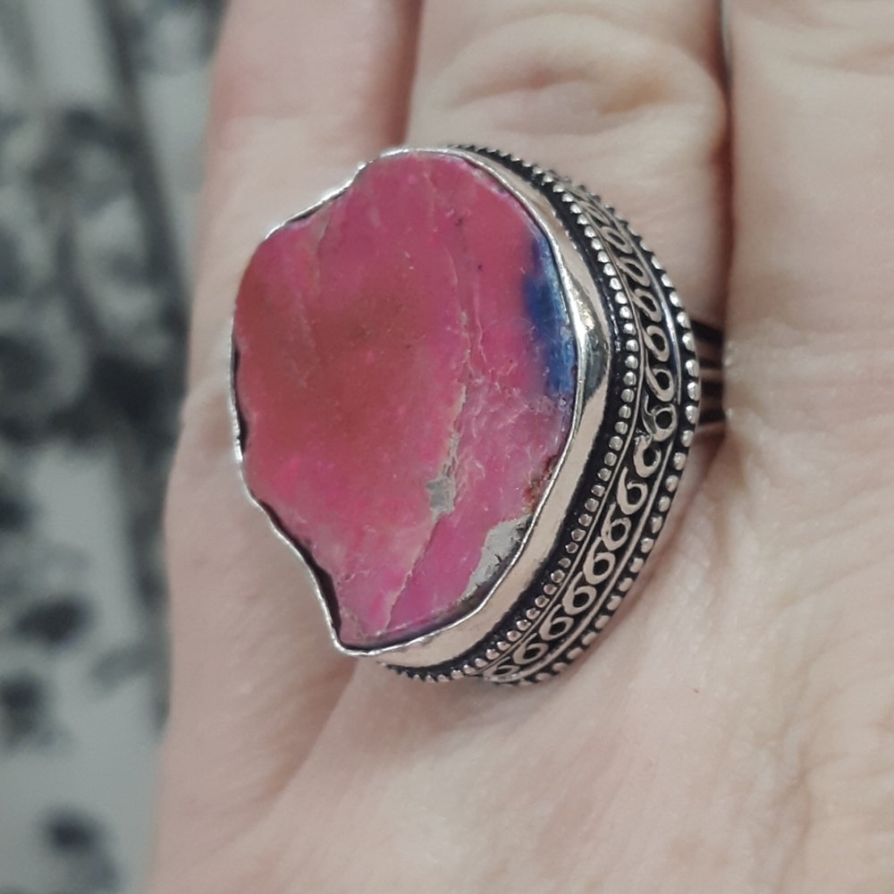 New Sea Sediment Jasper Antique Design Silver Ring